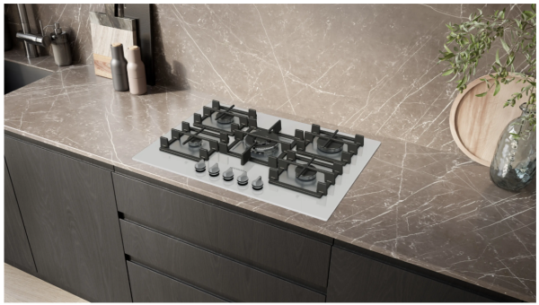 iQ500 Gazlı Ocak 75 cm Sert cam, Beyaz - EP7A2QI40