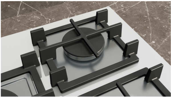 iQ500 Gazlı Ocak 75 cm Sert cam, Beyaz - EP7A2QI40