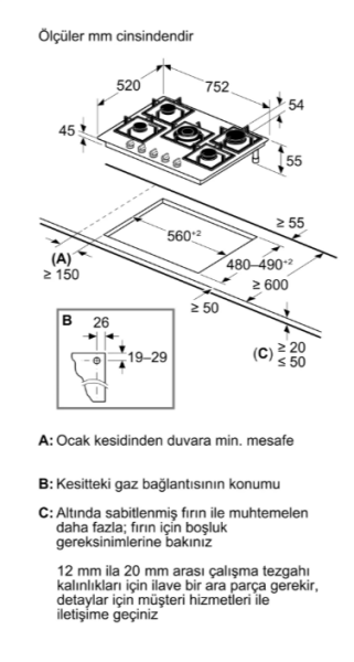 iQ500 Gazlı Ocak 75 cm Sert cam, Beyaz - EP7A2QI40