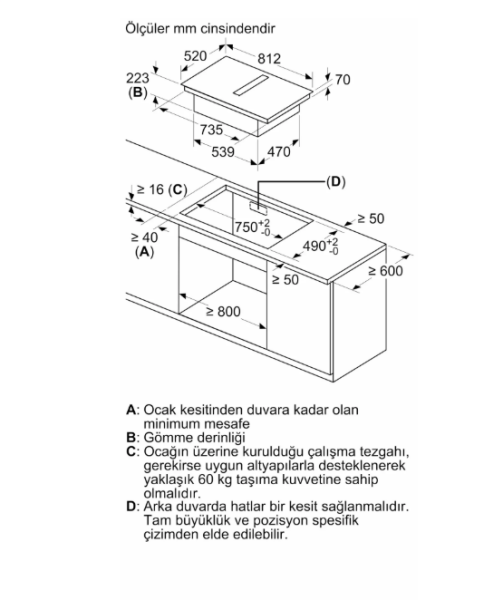 iQ700 Davlumbaz Entegreli İndüksiyon Ocak,, 80 cm Çerçeveli Montaj -  EX875LX67E