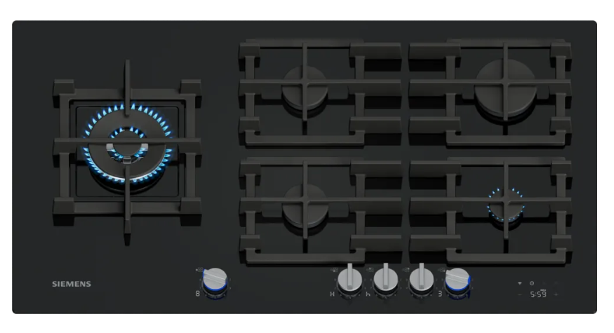 IQ700 Gas hob 90 cm Tempered glass, Black - ER9A6SH40