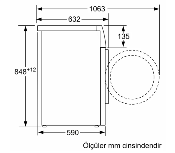 iQ500 Çamaşır Makinesi 9 kg 1400 dev./dak., Beyaz-  WG44K2Z0TR