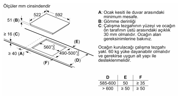 iQ100 İndüksiyonlu Ocak 60 cm Çerçevesiz Yüzey  - EU611AGA5E